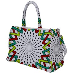 Round Star Colors Illusion Mandala Duffel Travel Bag by Mariart