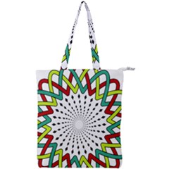 Round Star Colors Illusion Mandala Double Zip Up Tote Bag