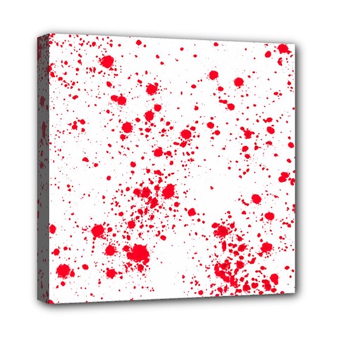 Red And White Splatter Abstract Print Mini Canvas 8  X 8  (stretched) by dflcprintsclothing