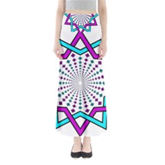 Star Illusion Form Shape Mandala Full Length Maxi Skirt