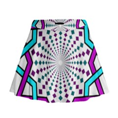 Star Illusion Form Shape Mandala Mini Flare Skirt