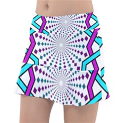 Star Illusion Form Shape Mandala Tennis Skirt