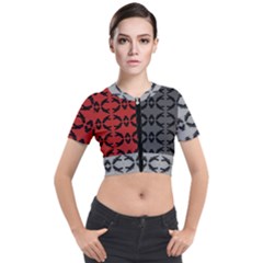 Raven Pattern - Short Sleeve Cropped Jacket