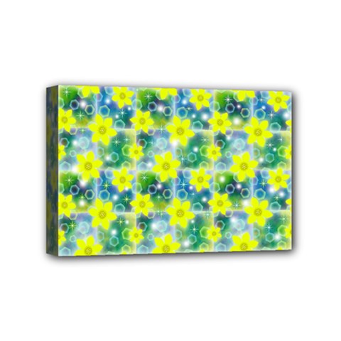 Narcissus Yellow Flowers Winter Mini Canvas 6  X 4  (stretched) by Pakrebo