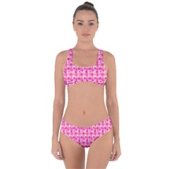 Heart Pink Criss Cross Bikini Set by Pakrebo