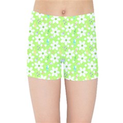 Zephyranthes Candida White Flowers Kids  Sports Shorts by Pakrebo