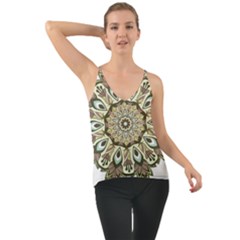 Mandala Pattern Round Floral Chiffon Cami by Pakrebo