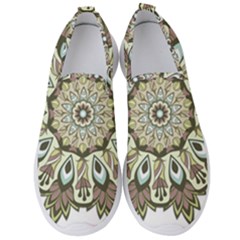 Mandala Pattern Round Floral Men s Slip On Sneakers by Pakrebo