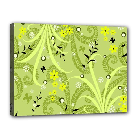 Seamless Pattern Green Garden Canvas 16  x 12  (Stretched)