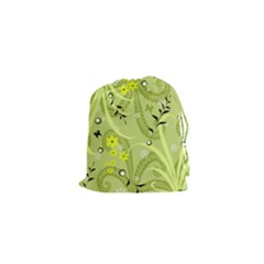 Seamless Pattern Green Garden Drawstring Pouch (XS)