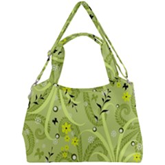 Seamless Pattern Green Garden Double Compartment Shoulder Bag