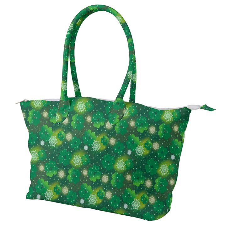 Leaf Clover Star Glitter Seamless Canvas Shoulder Bag