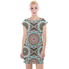 Seamless Pattern Colorful Wallpaper Cap Sleeve Bodycon Dress by Pakrebo