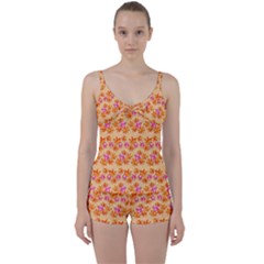 Maple Leaf Autumnal Leaves Autumn Tie Front Two Piece Tankini