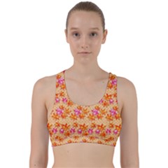 Maple Leaf Autumnal Leaves Autumn Back Weave Sports Bra by Pakrebo