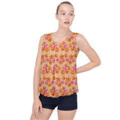 Maple Leaf Autumnal Leaves Autumn Bubble Hem Chiffon Tank Top by Pakrebo