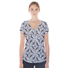 Abstract Seamless Pattern Short Sleeve Front Detail Top by Pakrebo