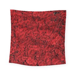 Rose Roses Flowers Red Valentine Square Tapestry (small) by Pakrebo