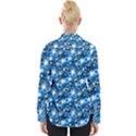 Star Hexagon Blue Deep Blue Light Womens Long Sleeve Shirt View2