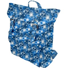 Star Hexagon Blue Deep Blue Light Buckle Up Backpack by Pakrebo
