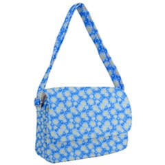 Hydrangea Blue Glitter Round Courier Bag by Pakrebo