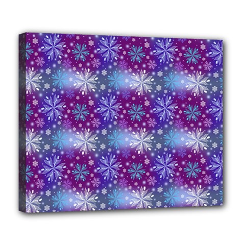 Snow White Blue Purple Tulip Deluxe Canvas 24  x 20  (Stretched)