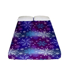 Snow White Blue Purple Tulip Fitted Sheet (full/ Double Size) by Pakrebo