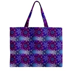 Snow White Blue Purple Tulip Zipper Mini Tote Bag by Pakrebo