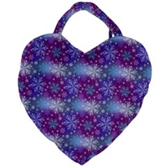 Snow White Blue Purple Tulip Giant Heart Shaped Tote