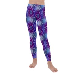 Snow White Blue Purple Tulip Kids  Lightweight Velour Leggings