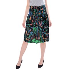 Tree Forest Abstract Forrest Midi Beach Skirt by Pakrebo