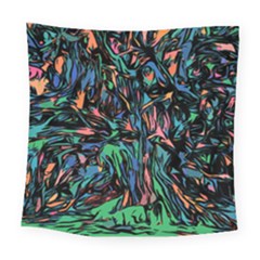 Tree Forest Abstract Forrest Square Tapestry (large)