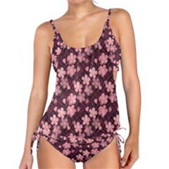 Cherry Blossoms Japanese Style Pink Tankini Set by Pakrebo