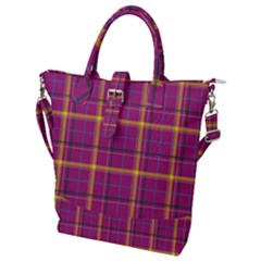 Plaid Tartan Background Wallpaper Buckle Top Tote Bag by Pakrebo