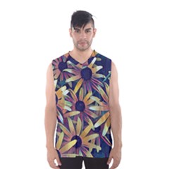 Spring Floral Black Eyed Susan Men s Basketball Tank Top by Pakrebo