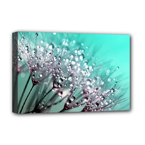 Dandelion Seeds Flower Nature Deluxe Canvas 18  X 12  (stretched) by Pakrebo