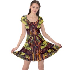 Tree Monster Maestro Landscape Cap Sleeve Dress by Pakrebo