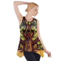 Tree Monster Maestro Landscape Side Drop Tank Tunic by Pakrebo