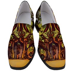 Tree Monster Maestro Landscape Women s Chunky Heel Loafers