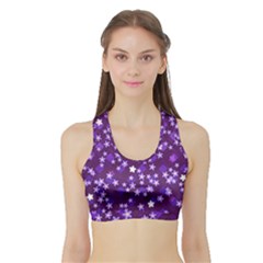 Textile Cross Pattern Square Sports Bra With Border by Pakrebo