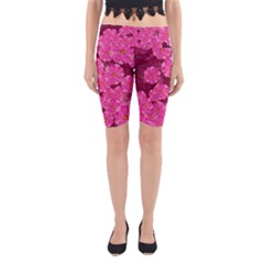 Cherry Blossoms Floral Design Yoga Cropped Leggings by Pakrebo