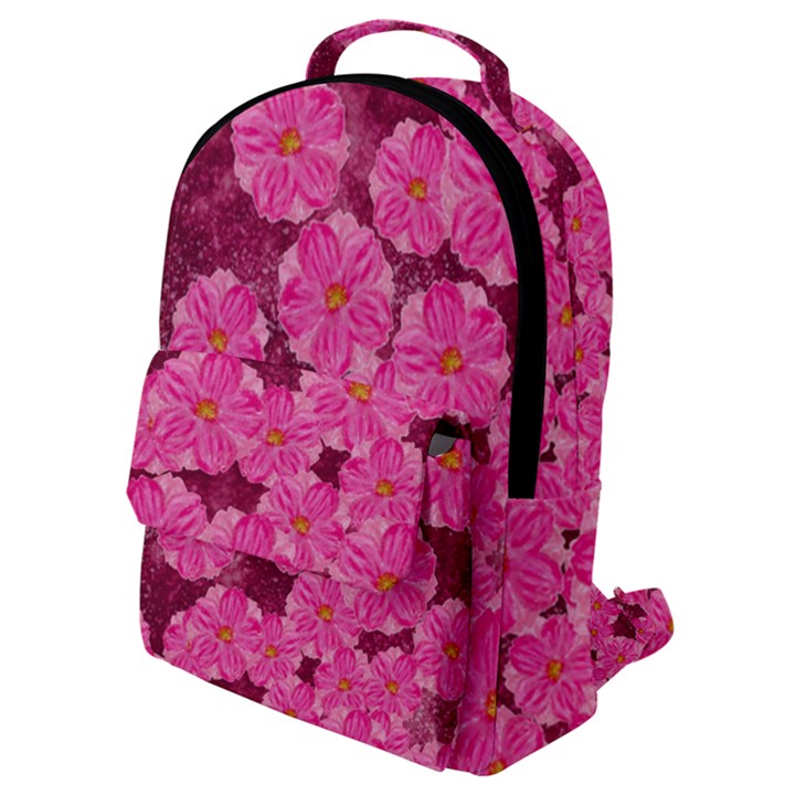 Cherry Blossoms Floral Design Flap Pocket Backpack (Small)