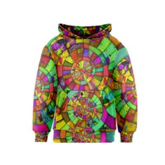 Color Abstract Rings Circle Center Kids  Pullover Hoodie by Pakrebo