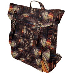 Library Tunnel Books Stacks Buckle Up Backpack by Pakrebo