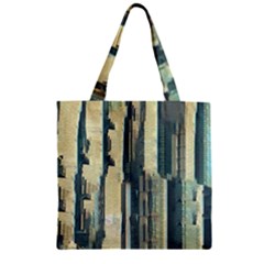 Illustrations Texture Abstract Buildings Zipper Grocery Tote Bag