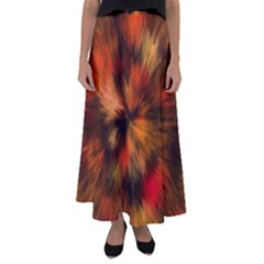 Color Background Structure Lines Flared Maxi Skirt