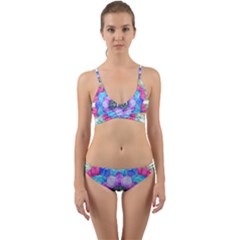 Lotus Flower Bird Metatron S Cube Wrap Around Bikini Set by Pakrebo