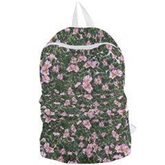 Pink Flowers Leaves Spring Garden Foldable Lightweight Backpack by Pakrebo