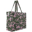 Pink Flowers Leaves Spring Garden Canvas Travel Bag View3