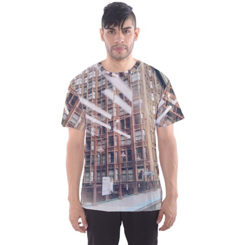 Chicago L Morning Commute Men s Sports Mesh Tee by Riverwoman